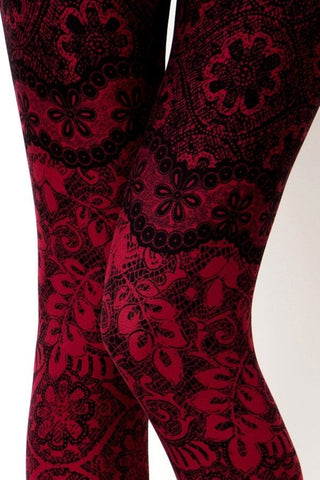 794 - Wine Lace LEGGINGS