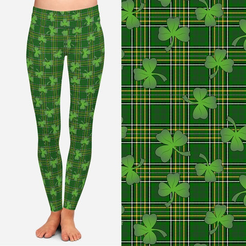8135 Shamrock Plaid DESIGNER LEGGINGS  JV-A35