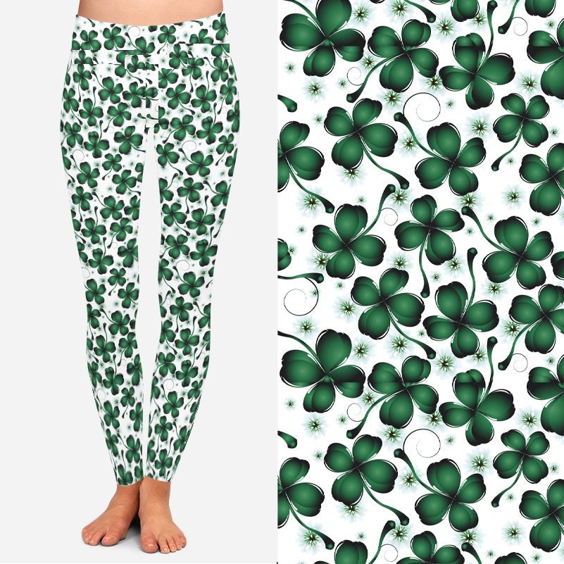 8139 4 Leaf Clovers POD DESIGNER LEGGINGS JV- E50C