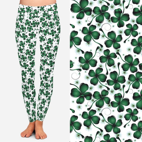 8139 4 Leaf Clovers POD DESIGNER LEGGINGS JV- E50C