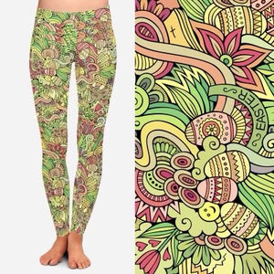 8143 Easter Collage DESIGNER LEGGINGS