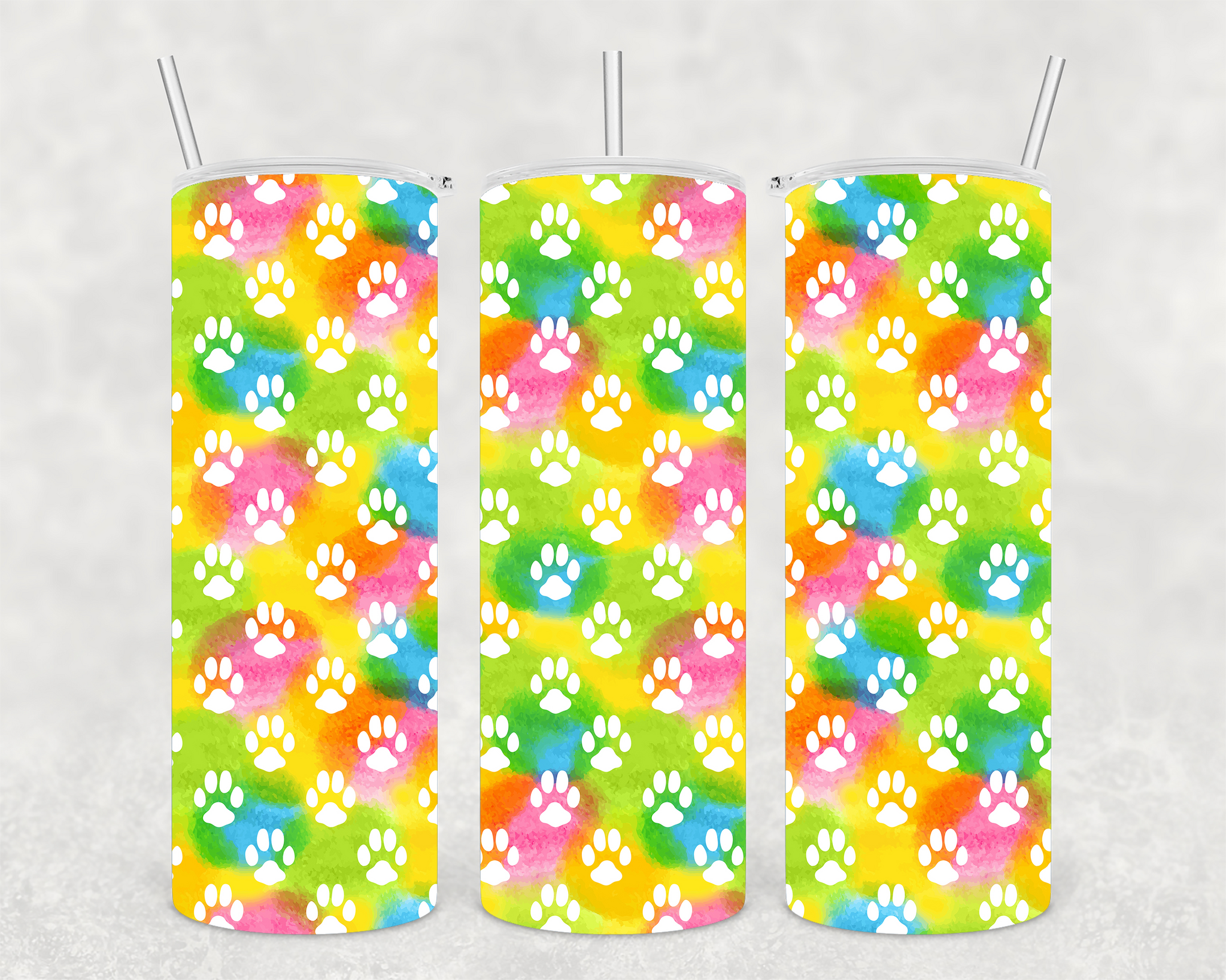 8159T Pastel Paw Prints POD TUMBLER - TBM