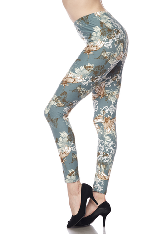 820 Butterfly Garden on MINT LEGGINGS & CAPRI