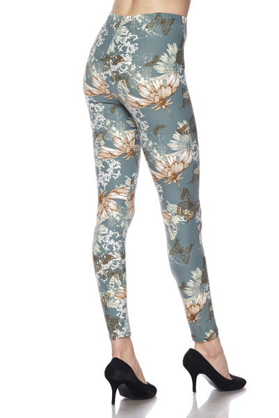 820 Butterfly Garden on MINT LEGGINGS & CAPRI