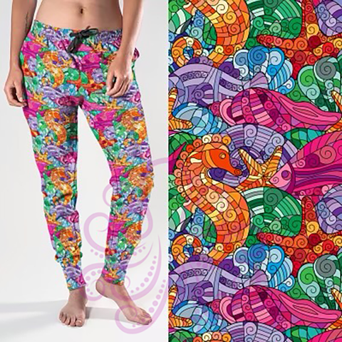 8334j Myra's SeaLife Doodle POD DESIGNER JOGGERS