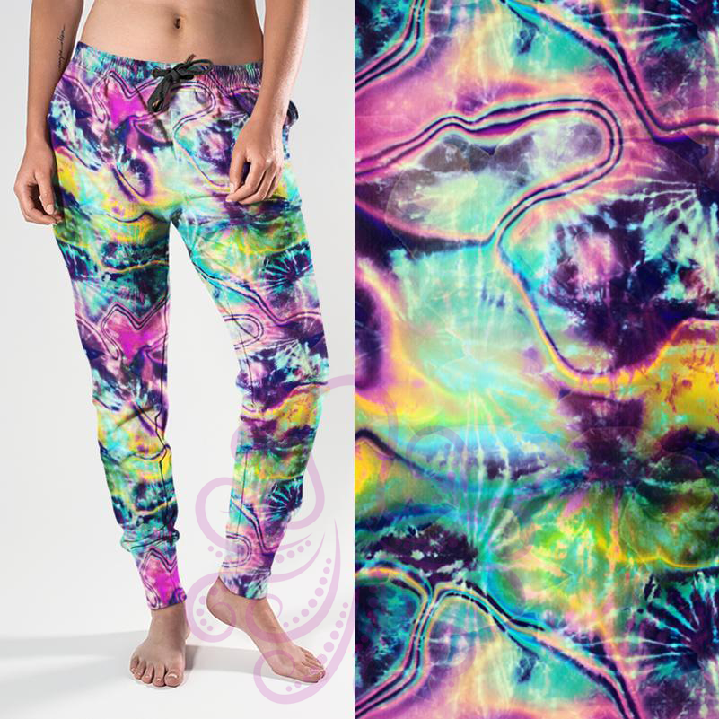 8338j Crystal's WaterColor TieDye POD DESIGNER JOGGERS