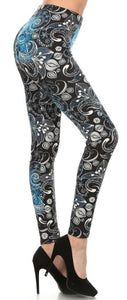 833 Blue on Paisley LEGGINGS & CAPRI