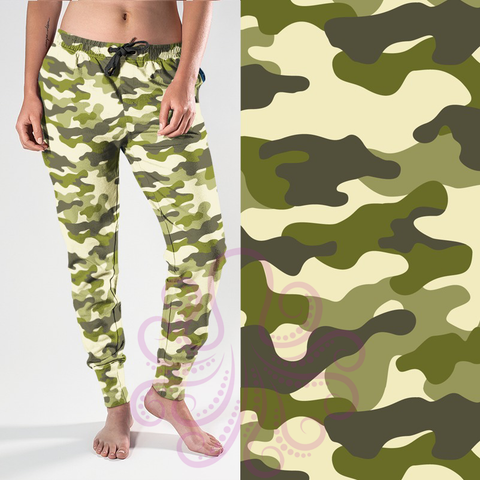 8354j Lisa's Green Camo POD JOGGERS