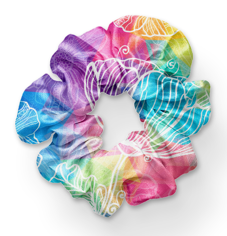 8371hs Lotus Pastels POD HAIR SCRUNCHIE