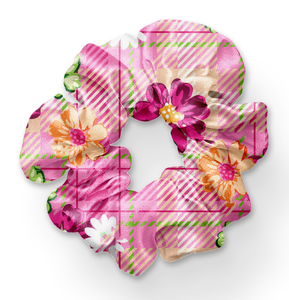 8372hs Plaid Petals POD HAIR SCRUNCHIE