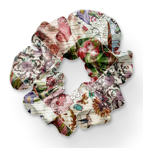 8376hs Julie's Floral & Fauna POD HAIR SCRUNCHIE