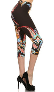 837 Mardi Gras on Black LEGGINGS & CAPRI