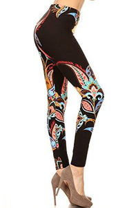 837 Mardi Gras on Black LEGGINGS & CAPRI