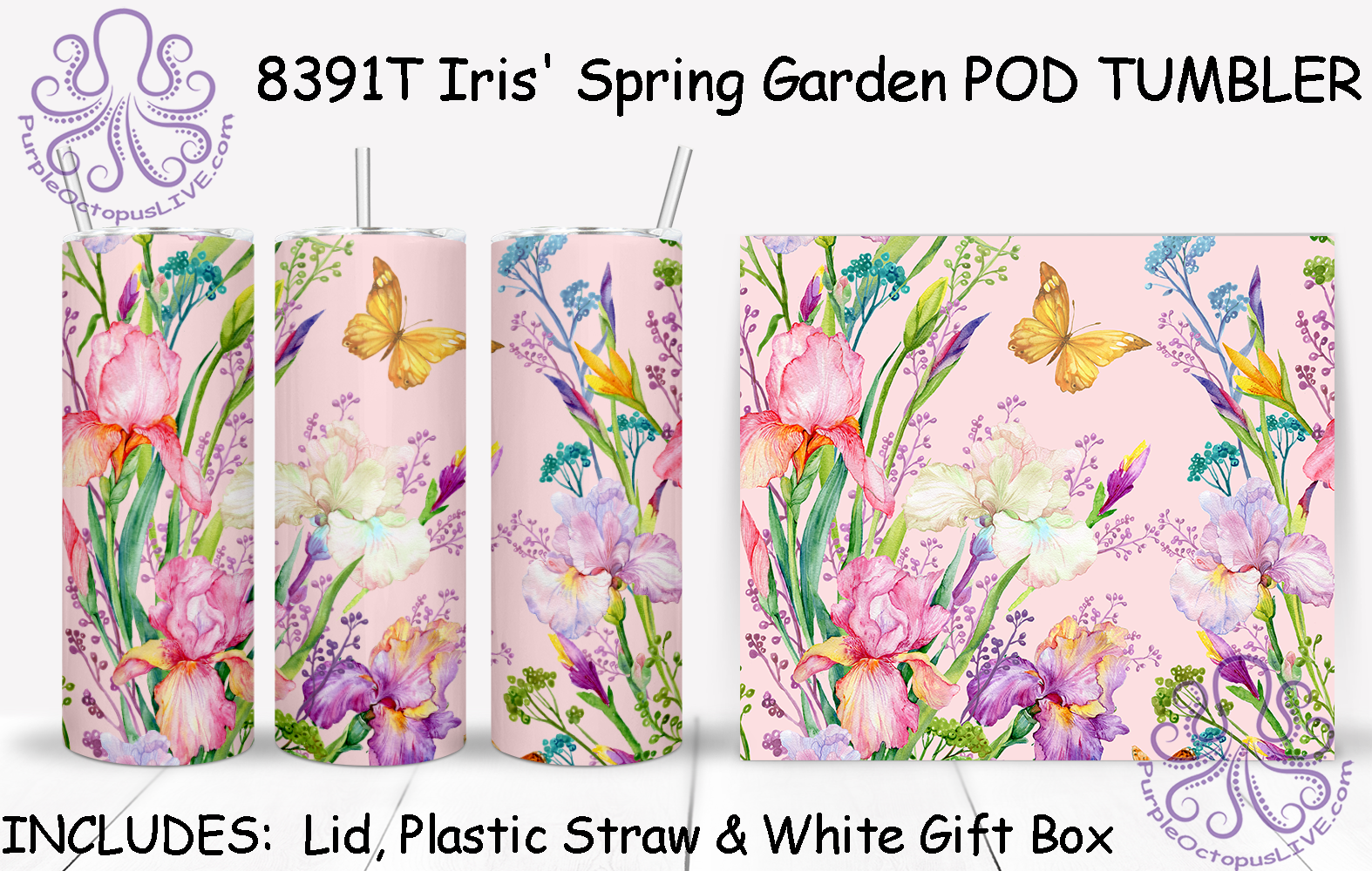 8391 Iris' Spring Garden POD TUMBLER - TBM