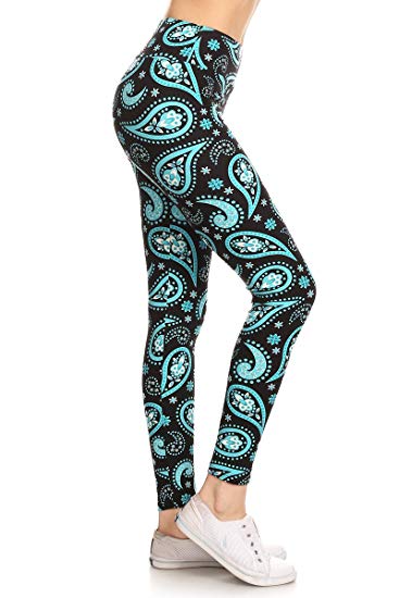 890 More Teal Paisley LEGGINGS & CAPRI
