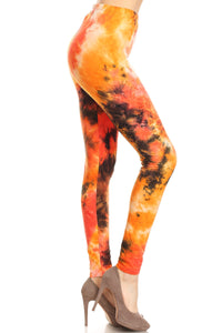 939 Burnt Orange Tie Dye LEGGINGS