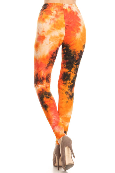 939 Burnt Orange Tie Dye LEGGINGS