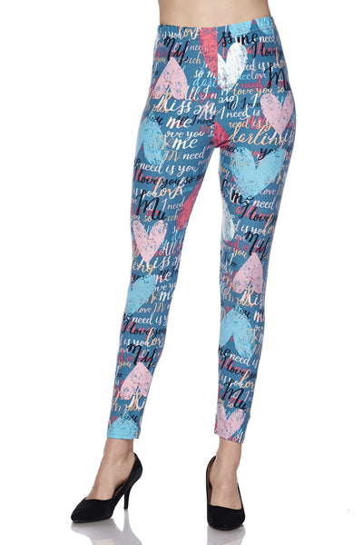 958 Multi Hearts on Gray LEGGINGS & CAPRI