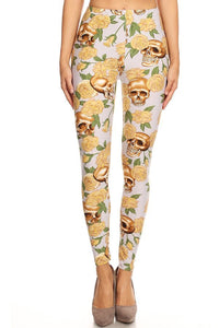 966 24K Skull on Grey LEGGINGS