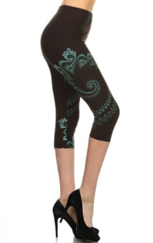 989c Swirled Teal Paisley CAPRIS