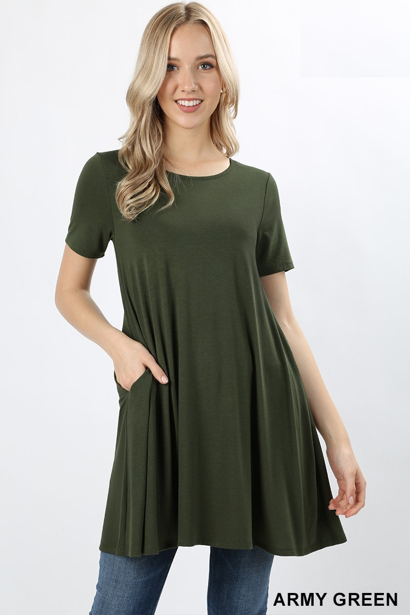 4871 1/4S LL Flared TOP w PKTS in ARMY GREEN