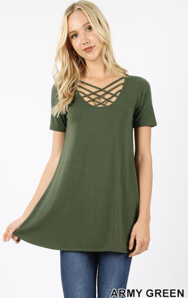 3528 1/4S Triple Lattice TOP in ARMY GREEN