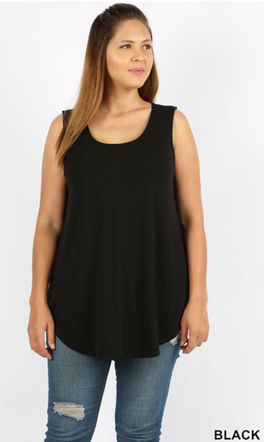 4915 0/0S Round Neck & Hem TOP in BLACK JV-N12C