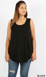 4915 0/0S Round Neck & Hem TOP in BLACK JV-N12C