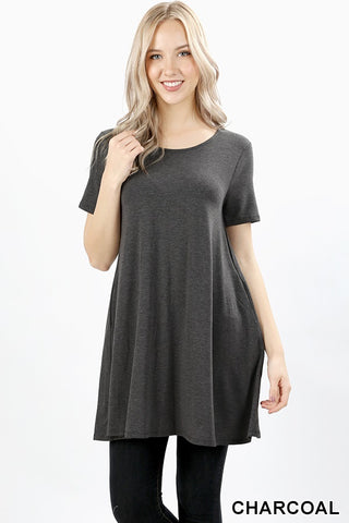 4867 1/4S LL Flared TOP w PKTS in CHARCOAL