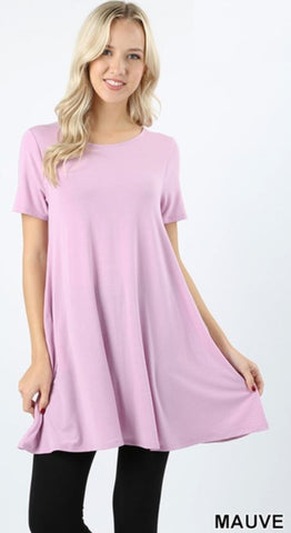 4605 1/4S LL Flared TOP w PKTS in MAUVE