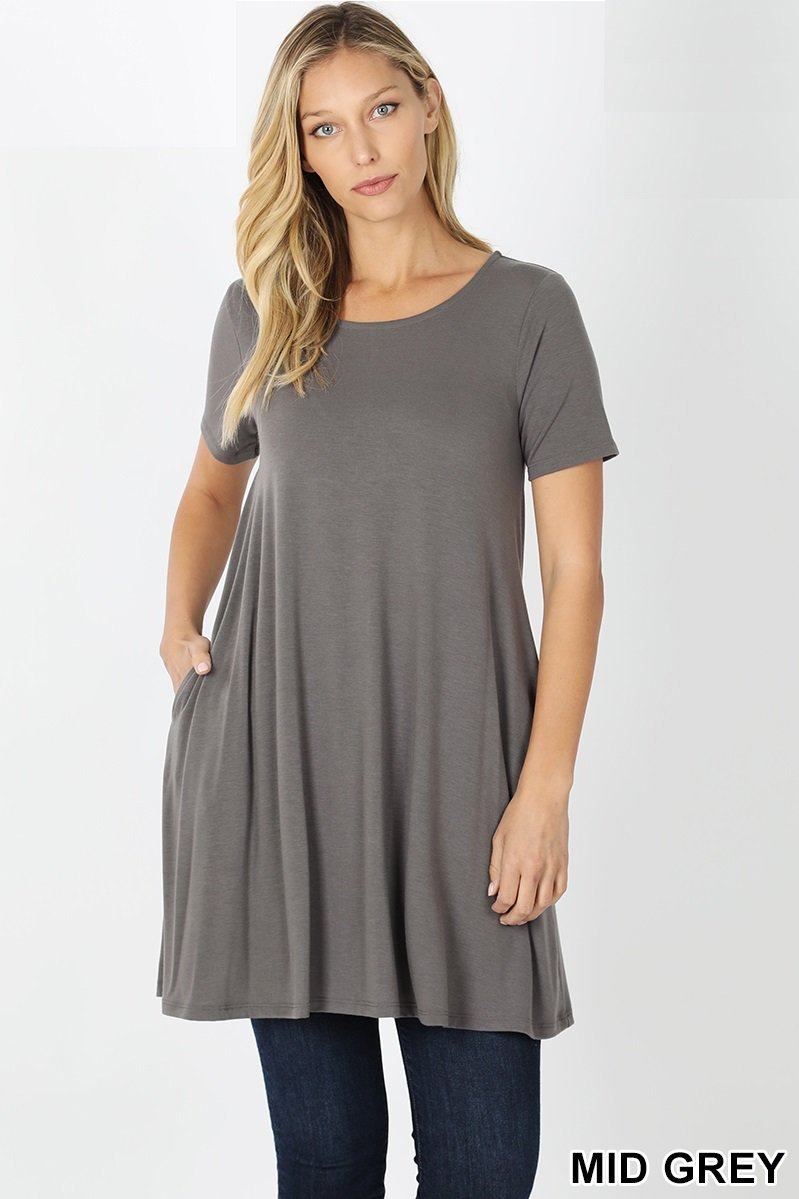 4304 1/4S LL Flared TOP w PKTS in MID GREY