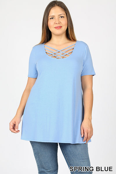 4687 1/4S Triple Lattice TOP in SPRING BLUE