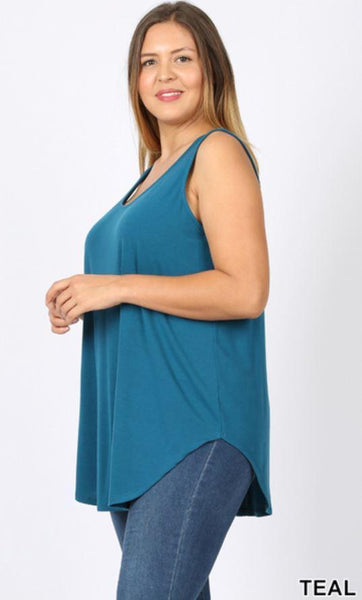 4910 0/0S Round Neck & Hem TOP in TEAL