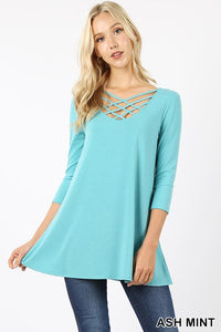 5629 3/4S Triple Lattice TOP in ASH MINT JV-KO