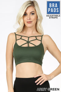 4801 Web Front Bralette in ARMY GREEN