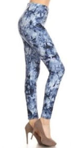 888 Misty Blue Tie Dye LEGGINGS