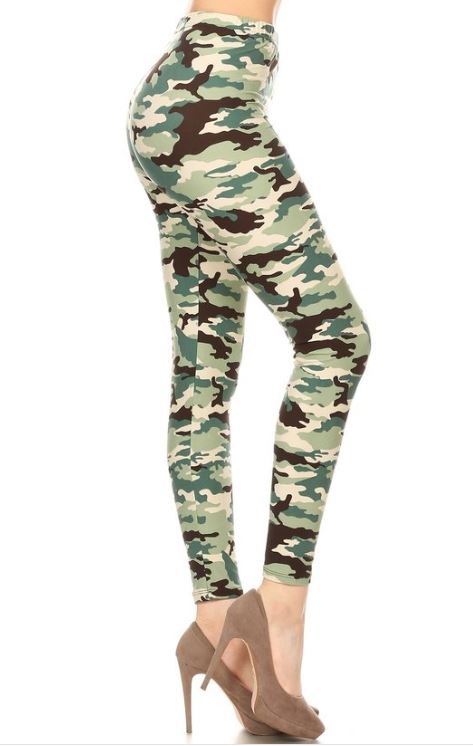915 More Green Camo LEGGINGS or CAPRIS