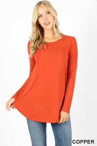 5740 4/4S Round Neck & Hem TOP in COPPER JV-J28A