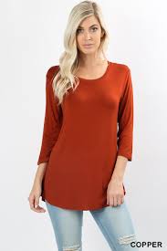 5295 3/4S Dolphin Hem TOP in COPPER