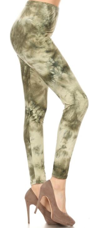 765 Green Marble Tie Dye LEGGINGS & CAPRI