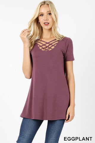 331 1/4S Triple Lattice TOP  in EGGPLANT