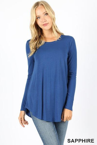 5207 4/4S Round Neck & Hem TOP in SAPPHIRE JV-A2A