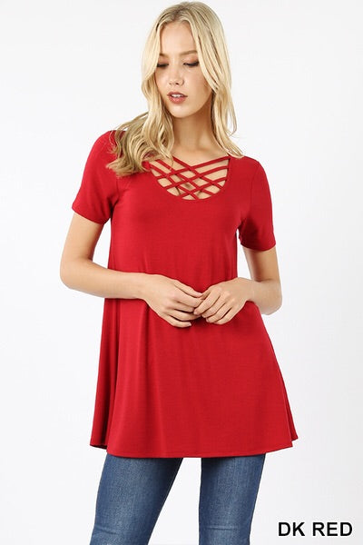 330 1/4S Triple Lattice TOP in DK RED