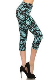 890 More Teal Paisley LEGGINGS & CAPRI