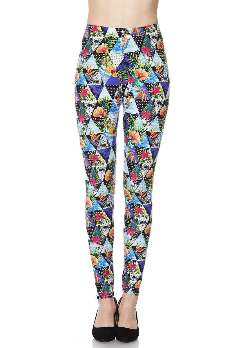 104 Tropic Triangles LEGGINGS or Kids JV1-Q58B G