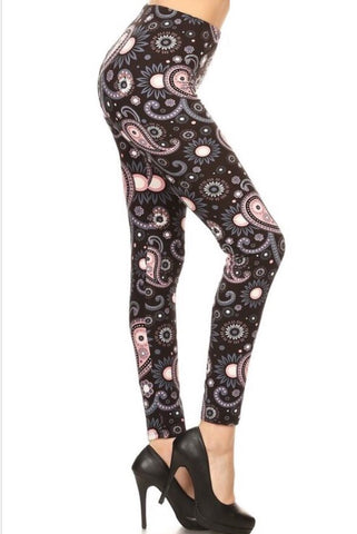 871 Pink Paisley LEGGINGS & CAPRI