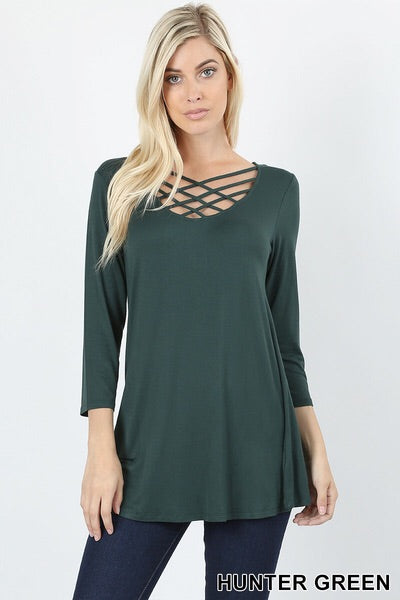 556 3/4S Triple Lattice TOP in HUNTER GREEN