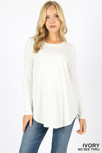 5204 4/4S Round Neck & Hem TOP in IVORY
