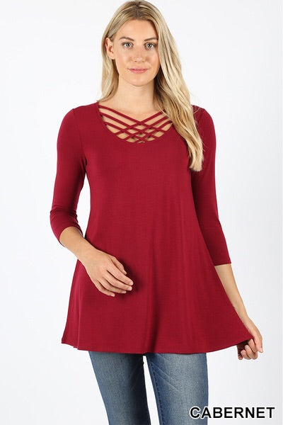 564 3/4S Triple Lattice TOP in CABERNET