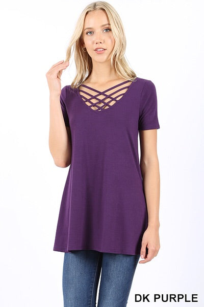 333 1/4S Triple Lattice TOP in DK PURPLE